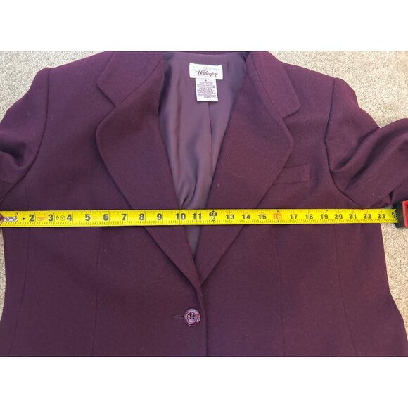 Worthington Women's Size 16 Burgundy Blazer 100% Wool Office Career - Picture 9 of 16